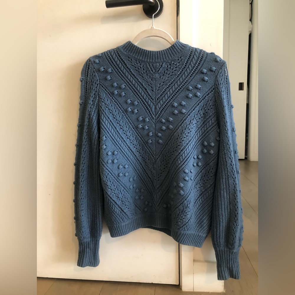 Sezane “La Maille” soft blue sweater, size XS, true Parisian style